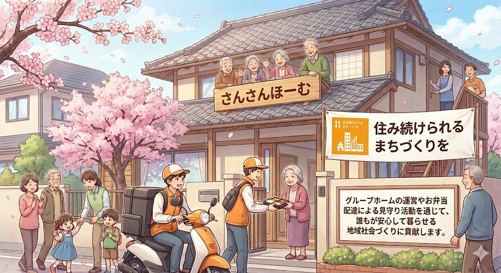 住み続けられるまちづくりを イラスト